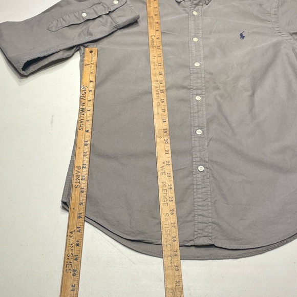 Ralph Lauren size Medium Slim fit Gray Oxford Cloth Button Down Shirt. - Picture 11 of 13